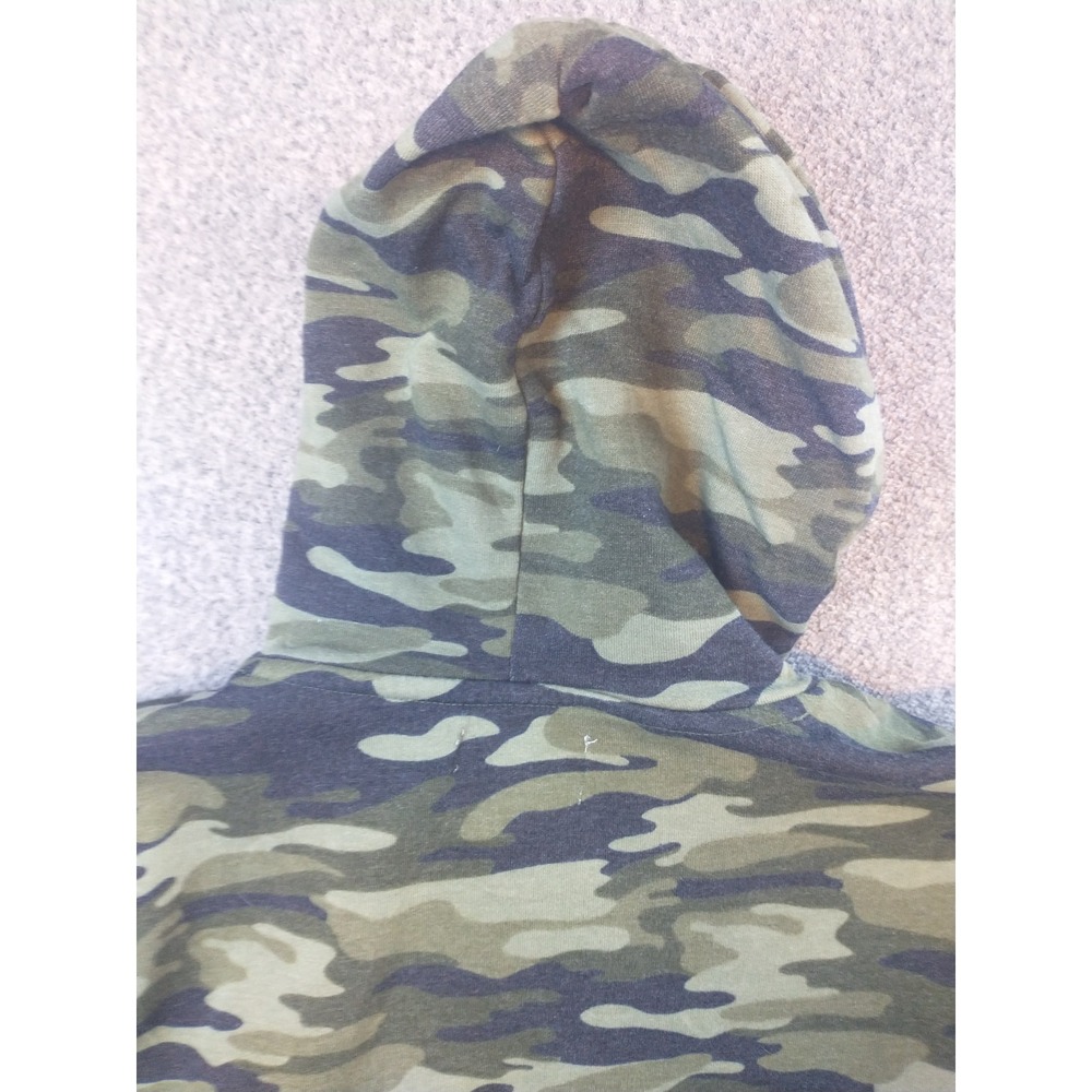 Strongside Mens Camo Fleece Hoodie Sweatshirt Green Camouflage Pullover  2XL - Picture 3 of 10